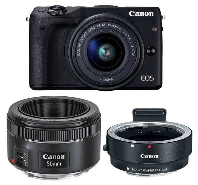 دوربین کانن EOS M3 به همراه لنز ۴۵-۱۵ EF-M و EF 50mm f1.8